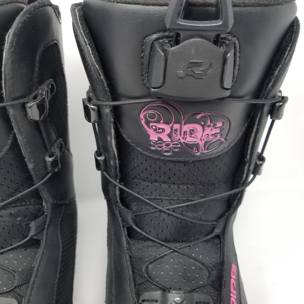 Women's Black Pink Purple RIDE SAGE Snowboard Boots Size 9.5 - Picture 6 of 16